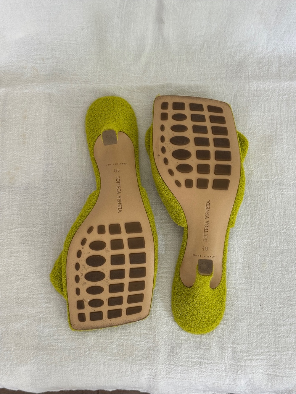 Bottega Veneta Olive Green Knotted Slide Heels - Picture 5 of 6